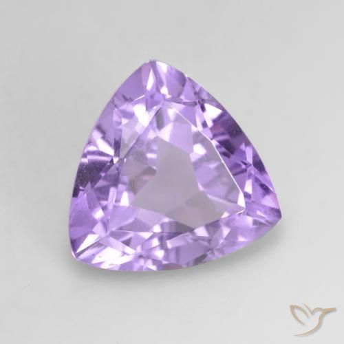 2.66 ct Violet Amethyst Stone, Natural Amethyst in Trillion Facet Shape for Sale