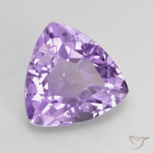 2.96 ct Violet Amethyst Stone, Natural Amethyst in Trillion Facet Shape for Sale