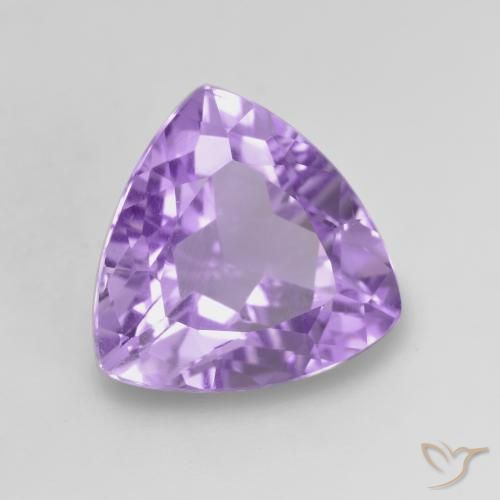 2.96 ct Violet Amethyst Stone, Natural Amethyst in Trillion Facet Shape for Sale