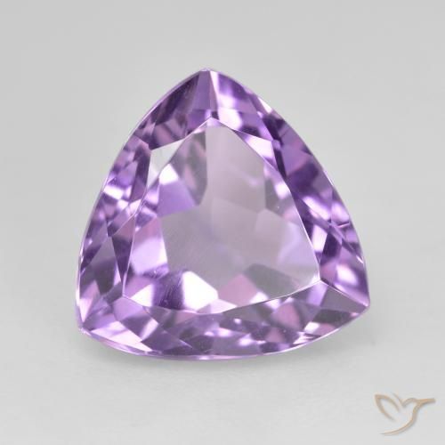 3.16 ct Violet Amethyst Stone, Natural Amethyst in Trillion Facet Shape for Sale
