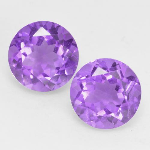 Vivid Violet Amethyst Gem - 1.3ct Round Facet (ID: 535154)