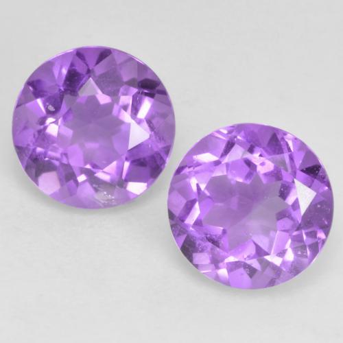 Intense Violet Amethyst Gem - 1.2ct Round Facet (ID: 535159)