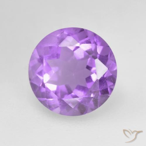 Violet intense Améthyste gemme - 1.2ct Facette ronde (ID: 535308)