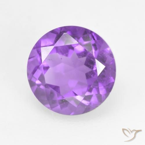 1,37 ct runder Amethyst aus Brasilien, Größe: 7mm, Reinheit: VS, Garantiert echter Edelstein, 1 Stück Amethyst in Mittelviolett Farbe, Mohs-Härte von 7 Geeignet für den täglichen Gebrauch im Schmuck, Fische Sternzeichen, Photo A