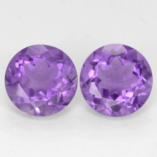 Violeta rosado medio Amatista Gema - 1.2ct Faceta Redonda (ID: 535406)