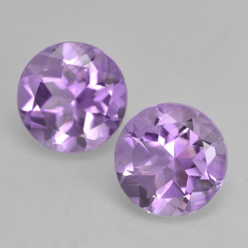 Pinkish Violet Amethyst Gem - 1.2ct Round Facet (ID: 536127)