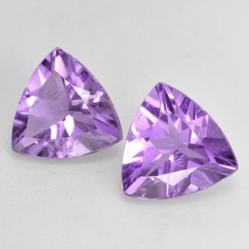 Pinkish Violet Amethyst Gem - 1.5ct Trillion Facet (ID: 536136)
