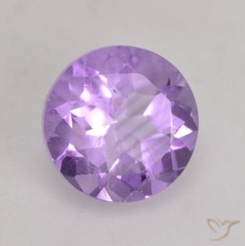 1.22 ct Violet Amethyst Stone, Natural Amethyst in Round Facet Shape for Sale