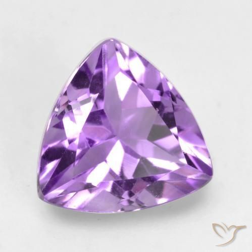 1.59 ct Violet Amethyst Stone, Natural Amethyst in Trillion Facet Shape for Sale