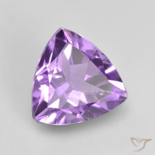 1.57 ct Violet Amethyst Stone, Natural Amethyst in Trillion Facet Shape for Sale