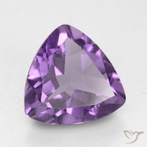 1.52 ct Violet Amethyst Stone, Natural Amethyst in Trillion Facet Shape for Sale