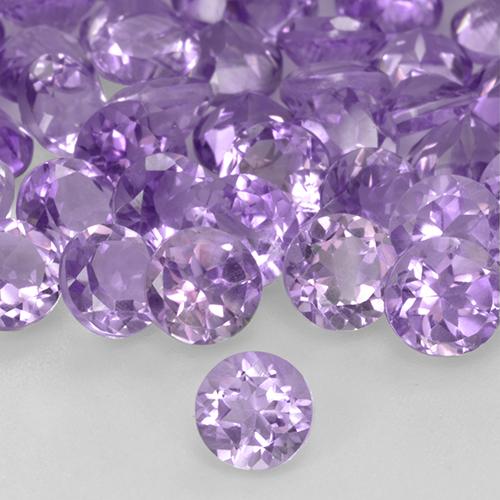0.48 ct Violet Amethyst Gemstone, Amethyst Gem in Round Facet Shape for Sale.