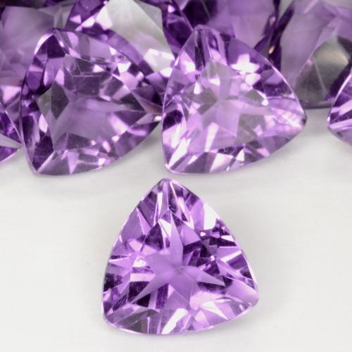 Medium Purplish Violet Amethyst Edelstein - 1.5ct Trillantschliff (ID: 540974)