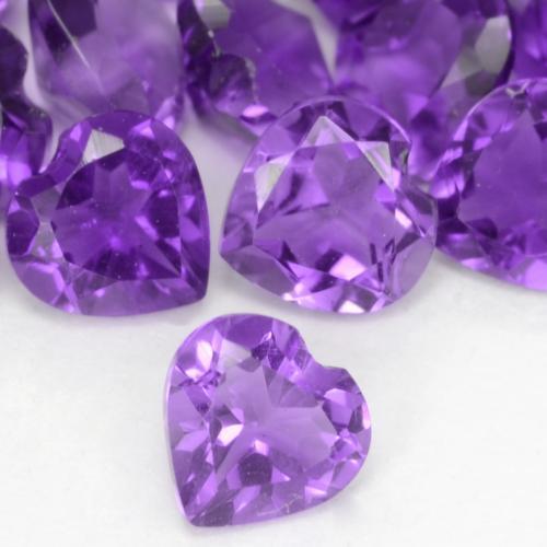 0.21 ct Violet Amethyst Stone, Natural Amethyst in Heart Facet Shape for Sale