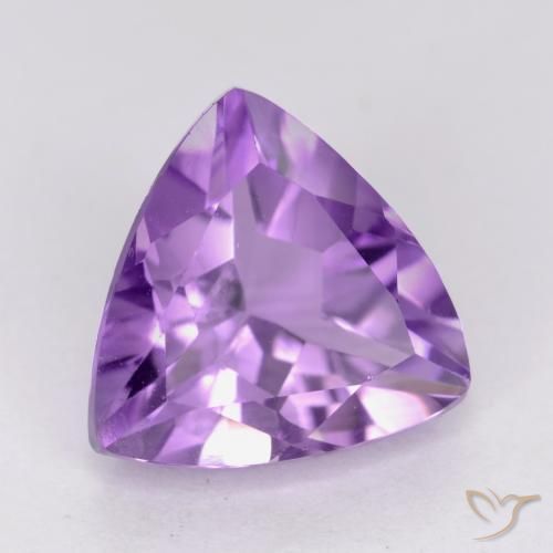 2.07 ct Violet Amethyst Stone, Natural Amethyst in Trillion Facet Shape for Sale