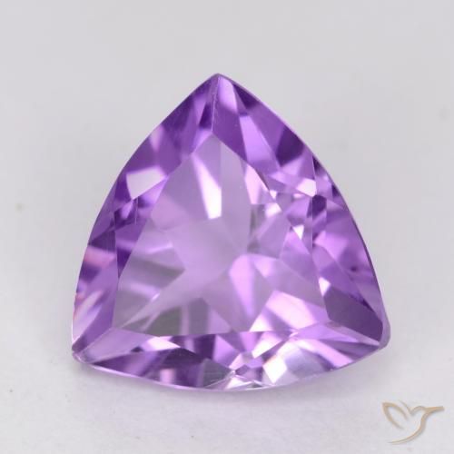 2.25 ct Violet Amethyst Stone, Natural Amethyst in Trillion Facet Shape for Sale