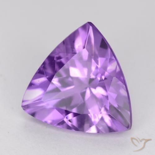2.10 ct Violet Amethyst Stone, Natural Amethyst in Trillion Facet Shape for Sale