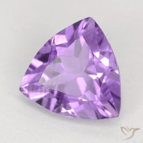 2.14 ct Violet Amethyst Stone, Natural Amethyst in Trillion Facet Shape for Sale