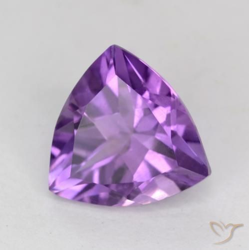 2.25 ct Violet Amethyst Stone, Natural Amethyst in Trillion Facet Shape for Sale