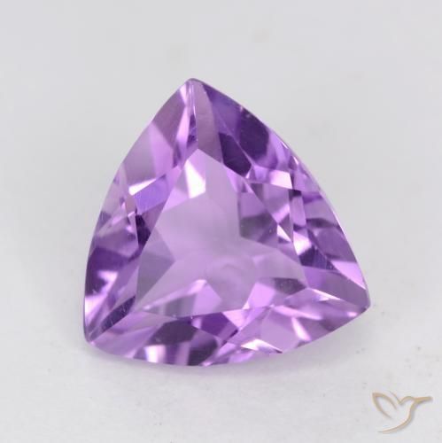 2.08 ct Violet Amethyst Stone, Natural Amethyst in Trillion Facet Shape for Sale