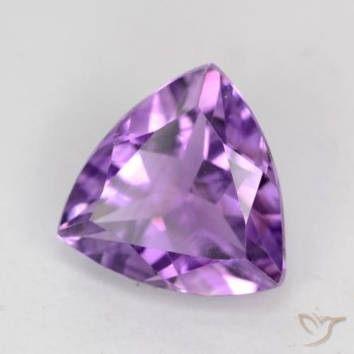 2.06 ct Violet Amethyst Stone, Natural Amethyst in Trillion Facet Shape for Sale