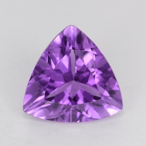 2.11ct Trillion Intense Violet Amethyst from Brazil, Dimension 9.2 x 9mm, Natural untreated Gemstone, VS Clarity, 1pc Trillion Facet Amethyst, Mohs Hardness of 7 suitable for daily wear jewelry, Symbolizes Calming and Soothing, Photo A