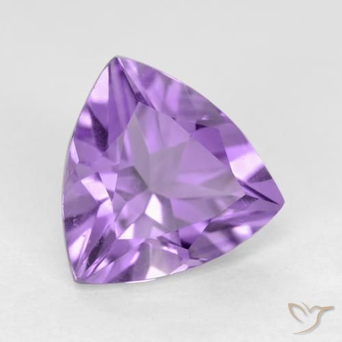2.08 ct Violet Amethyst Stone, Natural Amethyst in Trillion Facet Shape for Sale