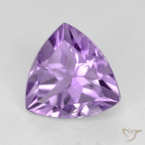 2.30 ct Violet Amethyst Stone, Natural Amethyst in Trillion Facet Shape for Sale