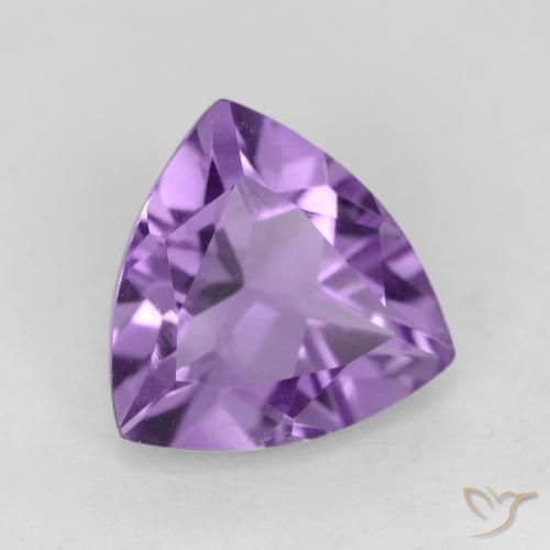 1.93 ct Violet Amethyst Stone, Natural Amethyst in Trillion Facet Shape for Sale