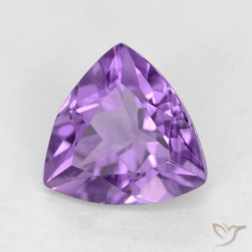 2.33 ct Violet Amethyst Stone, Natural Amethyst in Trillion Facet Shape for Sale