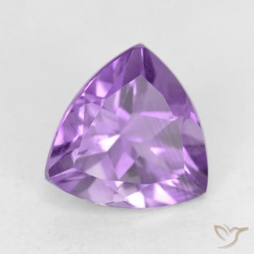 2.26 ct Violet Amethyst Stone, Natural Amethyst in Trillion Facet Shape for Sale