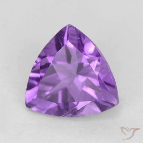 2.17 ct Violet Amethyst Stone, Natural Amethyst in Trillion Facet Shape for Sale