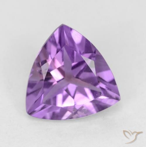 Lebhaftes Violett Amethyst Edelstein - 2.1ct Trillantschliff (ID: 542790)