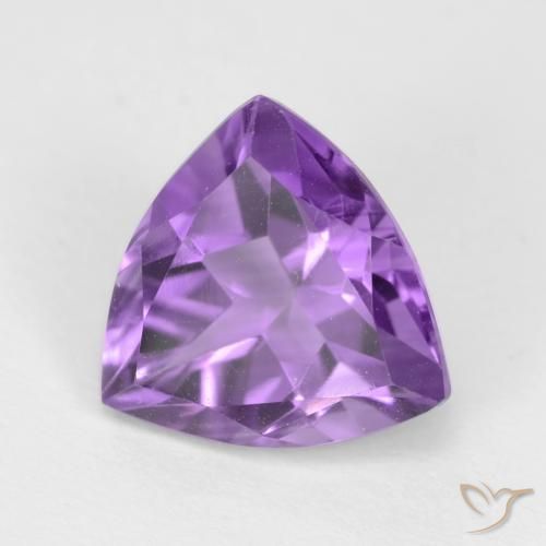 2.33 ct Violet Amethyst Stone, Natural Amethyst in Trillion Facet Shape for Sale