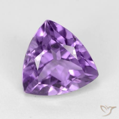 Lebhaftes Violett Amethyst Edelstein - 2.3ct Trillantschliff (ID: 543698)