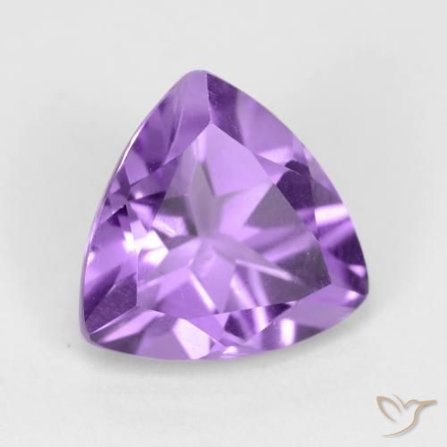 2.12 ct Violet Amethyst Stone, Natural Amethyst in Trillion Facet Shape for Sale