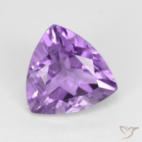 2.30 ct Violet Amethyst Stone, Natural Amethyst in Trillion Facet Shape for Sale