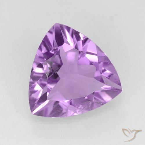 2.07 ct Violet Amethyst Stone, Natural Amethyst in Trillion Facet Shape for Sale