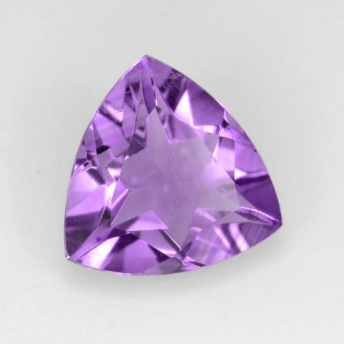 1.87 ct Violet Amethyst Stone, Natural Amethyst in Trillion Facet Shape for Sale