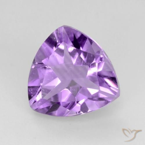 2.23 ct Violet Amethyst Stone, Natural Amethyst in Trillion Facet Shape for Sale