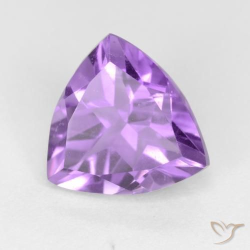 2.25 ct Violet Amethyst Stone, Natural Amethyst in Trillion Facet Shape for Sale