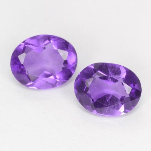 0.55 ctw Violet Amethyst Gemstones, Amethyst Gems in Oval Facet Shape for Sale.