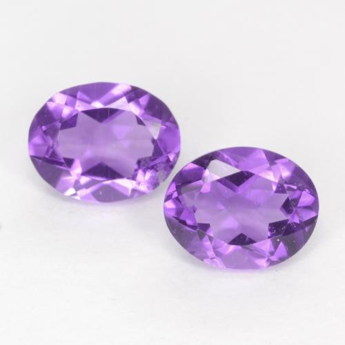0.60 ctw Violet Amethyst Gemstones, Amethyst Gems in Oval Facet Shape for Sale.