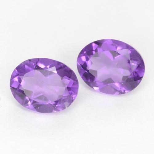0.60 ctw Violet Amethyst Stones, Natural Amethyst in Oval Facet Shape for Sale