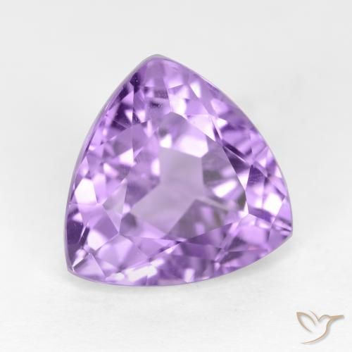 3.21 ct Violet Amethyst Stone, Natural Amethyst in Trillion Facet Shape for Sale