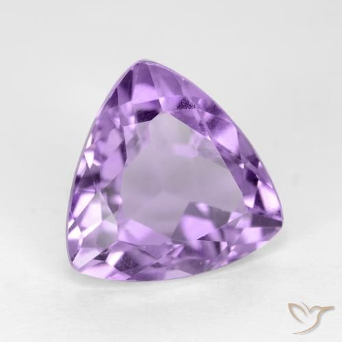 3.08 ct Violet Amethyst Stone, Natural Amethyst in Trillion Facet Shape for Sale