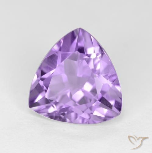 2.81 ct Violet Amethyst Stone, Natural Amethyst in Trillion Facet Shape for Sale