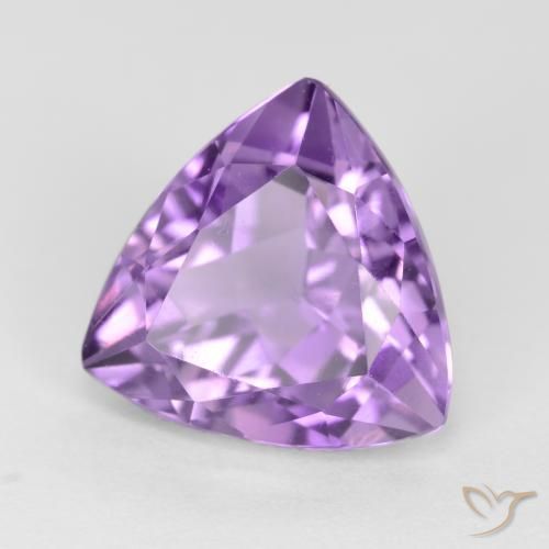 3.03 ct Violet Amethyst Stone, Natural Amethyst in Trillion Facet Shape for Sale