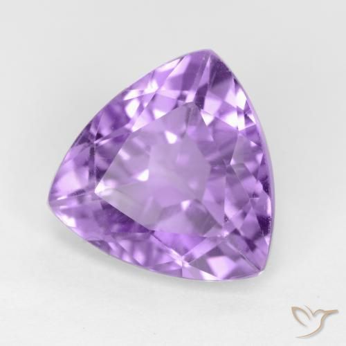 2.91 ct Violet Amethyst Stone, Natural Amethyst in Trillion Facet Shape for Sale