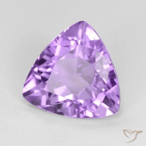 2.62 ct Violet Amethyst Stone, Natural Amethyst in Trillion Facet Shape for Sale